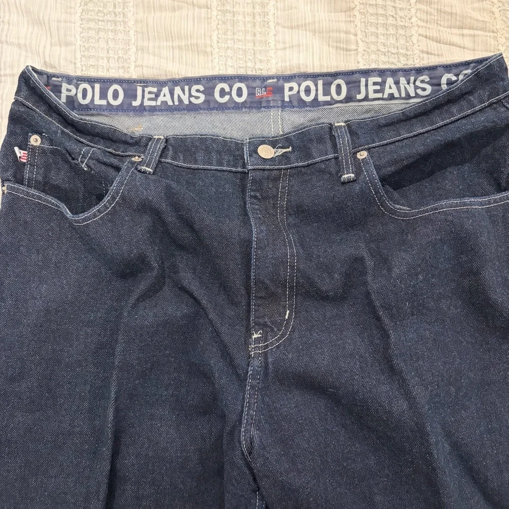 Polo Jeans Co Ralph Lauren Dark Wash Straight Leg Jeans Mens 38x32 Denim EUC